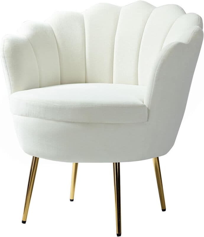 Hulala Home Samt-Sessel mit dicker Rückenlehne, moderner Loungesessel mit goldenen Beinen, bequemer Sessel mit Armlehnen für Wohnzimmer und