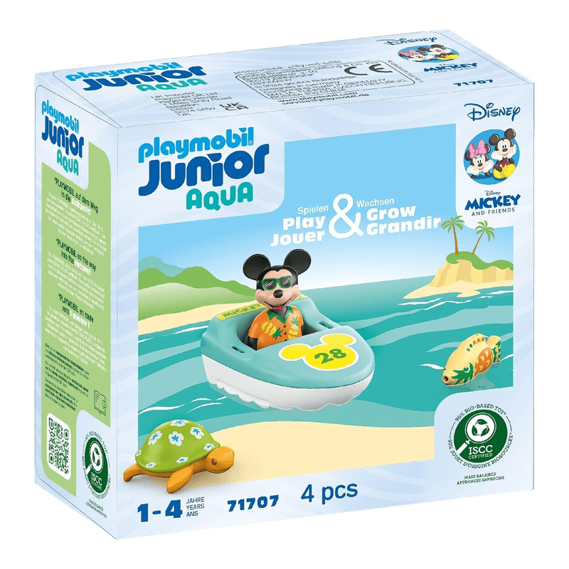 Playmobil Junior | Disney | Micky Maus Bootstour | Nachhaltiges Spielzeug aus biobasierten Kunststoffen | Für Kinder ab 1 Jahr | 71707