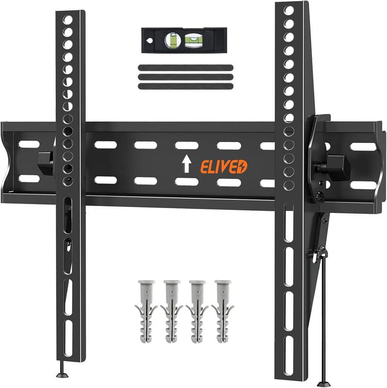 ELIVED Ultradünner TV-Halter für die meisten 26-60 Zoll Flach- oder Curved-LCD-, LED-, OLED-TVs mit VESA 75 × 75 mm-400 × 400 mm bis zu 45 kg