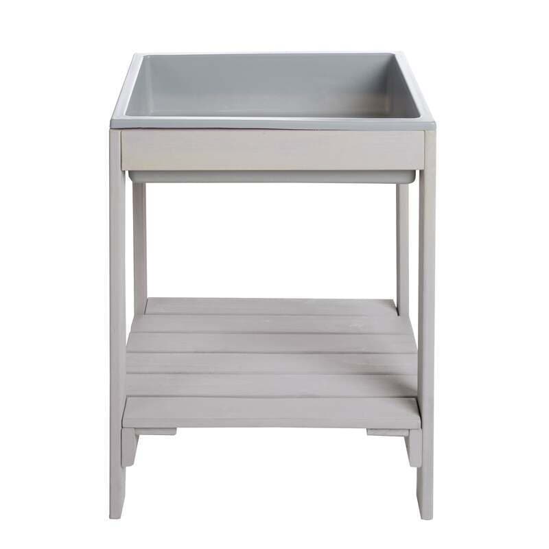 roba Kinder Outdoor+ Spieltisch 'Tiny', wetterfester Massivholz Sand- & Matschtisch, grau lasiert