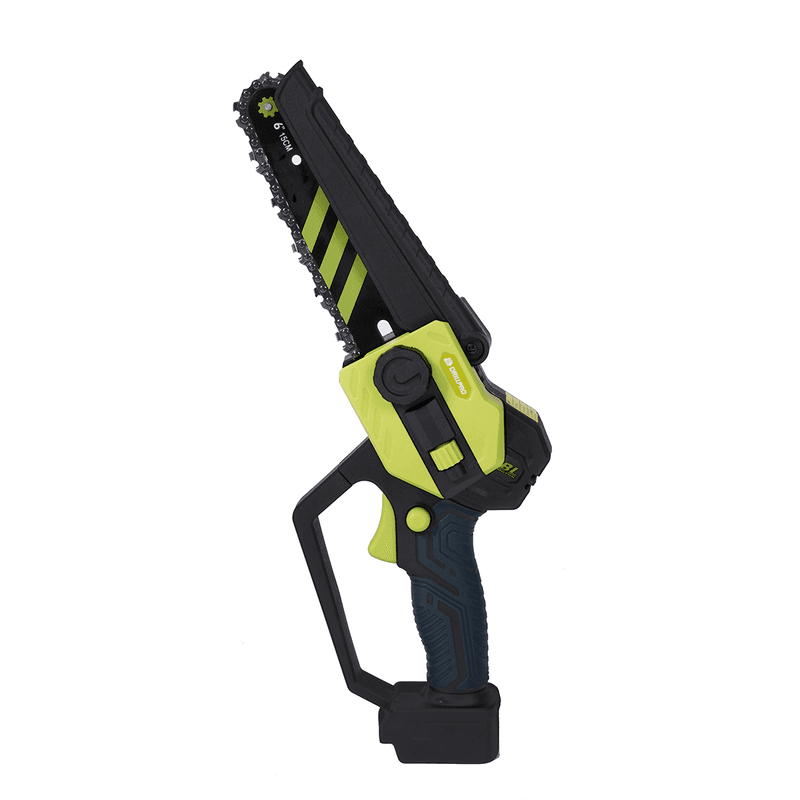 Drillpro 6 Zoll 2-in-1-Kettensäge und Heckenschere, kabellos, wiederaufladbar, bürstenloser Motor, mit Teleskop-Verlängerungsstange, kompatibel mit