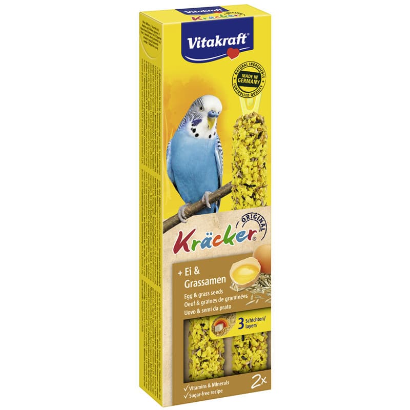 Vitakraft Wellensittich Kräcker Ei & Grassamen 2 x 27 g