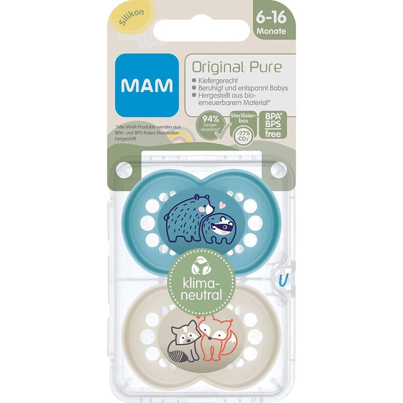 MAM Original Pure Silikonschnuller (6-16 Monate) 2 Stück