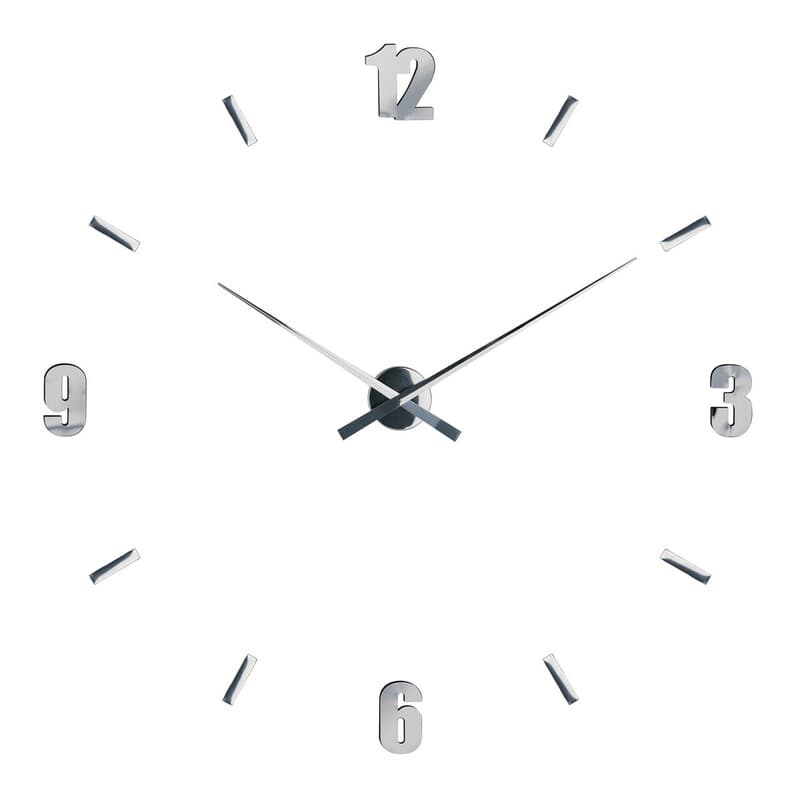 Premier Housewares Spiegelnde Wanduhr, schwarz, DIY-Wanduhr mit schlank gestalteten Zahlen, moderne Spiegelglanz für die Wandgestaltung