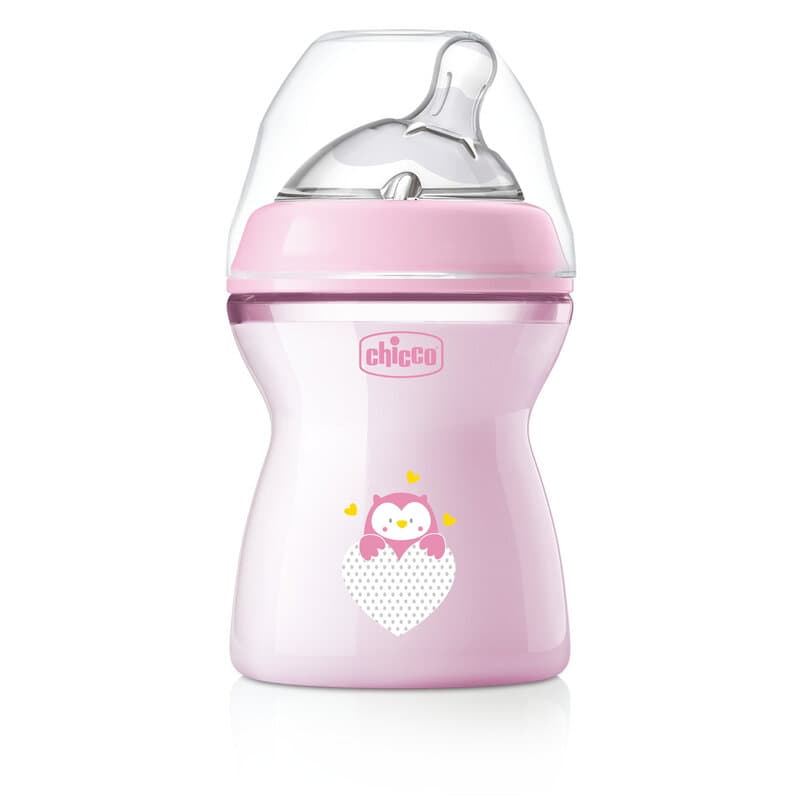 Chicco NaturalFeeling Babyflasche 250 ml mittlerer Durchfluss Rosa