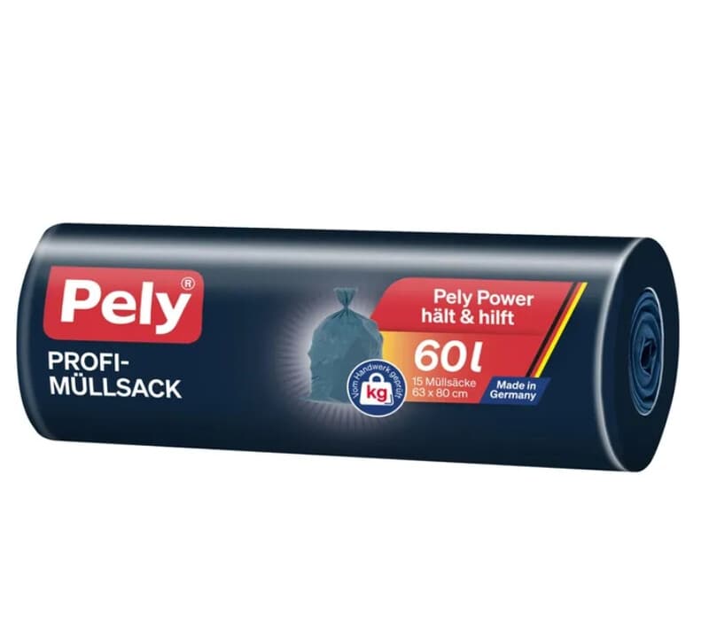 Pely Profi Müllsack mit Verschlussband 60l 15 St