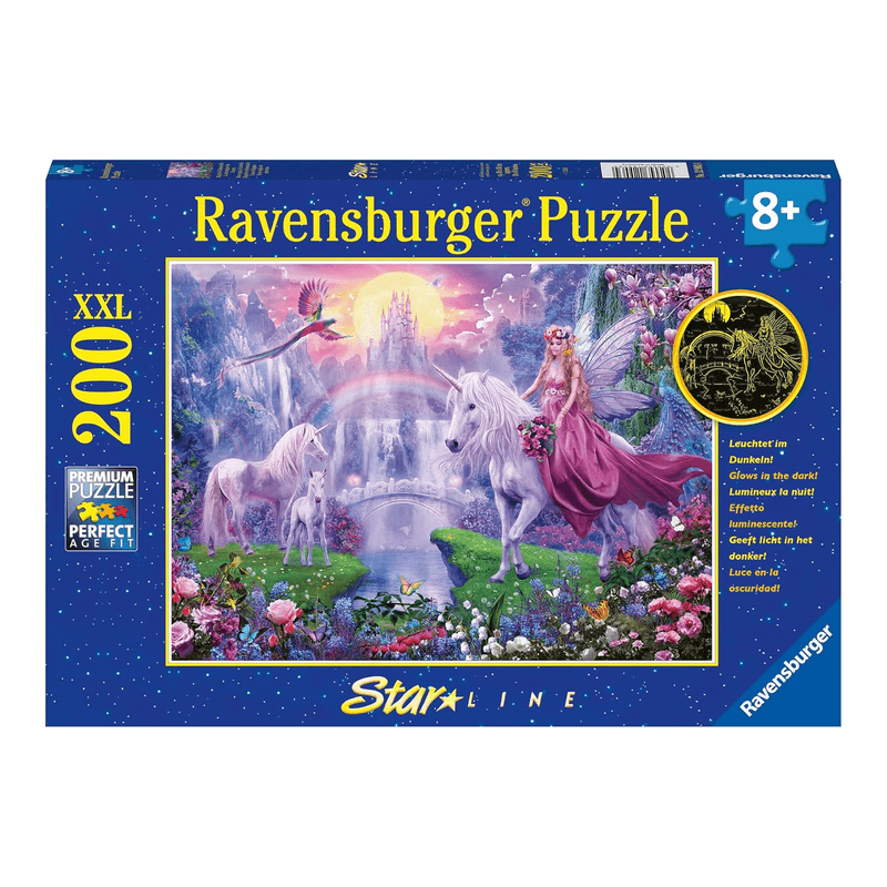 Ravensburger Kinderpuzzle - 12903 Magische Einhornnacht - Einhorn-Puzzle für Kinder ab 8 Jahren, mit 200 Teilen im XXL-Format, Leuchtet im Dunkeln
