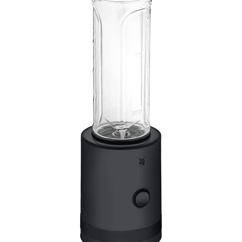 WMF Küchenminis Smoothie To-Go Mini Stand Küchenmixer mit zwei Mix/Trinkbehältern, 0,6 l, Hochleistungsmixer, 300 W, mattes Edelstahlgehäuse,