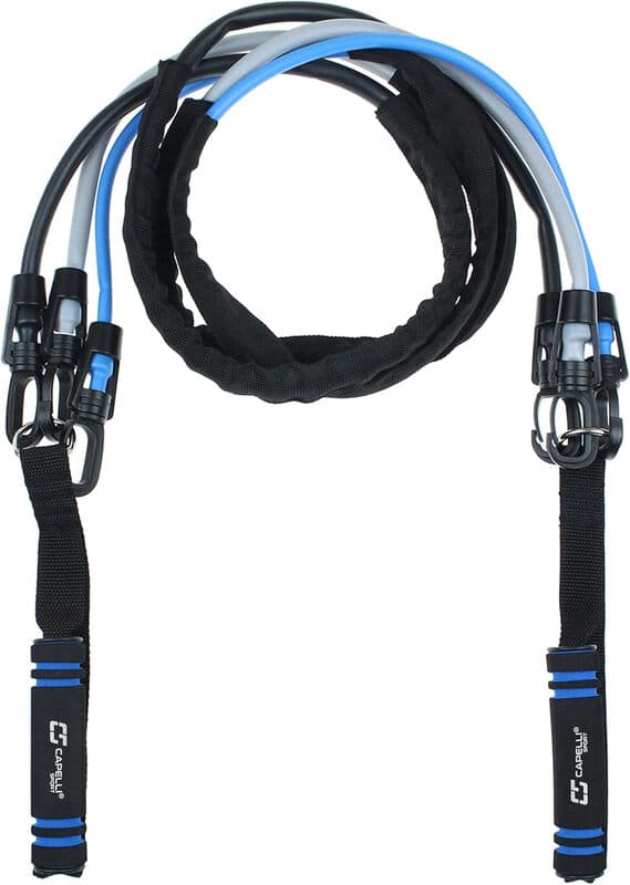 Capelli Sport 3-in-1 TPE-Widerstandsband, 120 cm, verstellbare Clips, Schaumstoffgriffe für Bizeps-Curls