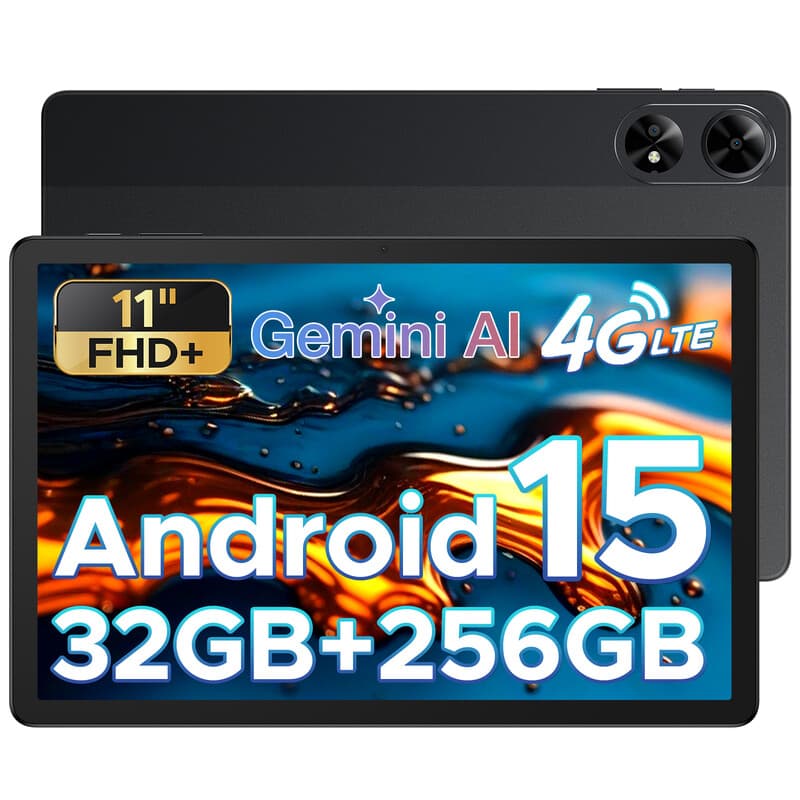 DOOGEE Tab G6 Plus Android 15 Tablet, 2025 neu, 11 Zoll Tablets mit SIM-Kartensteckplatz, KI, FHD+, 32GB RAM + 256GB ROM, 2TB, 8000mAh, Octa-Core