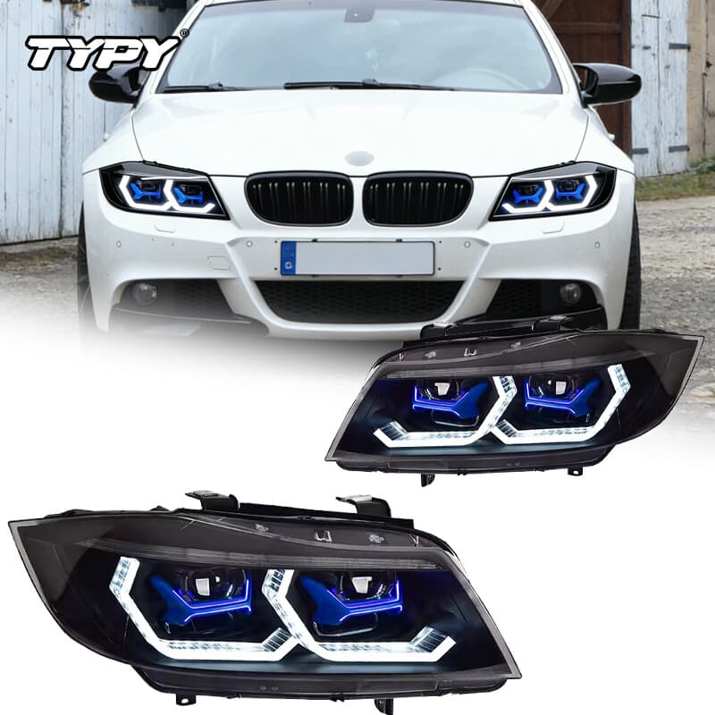 TYPY Neues LED-Scheinwerfer-Upgrade, modifiziert für BMW 3er E90 Scheinwerfer 2005–2012, dynamisches Blinklicht, Autozubehör