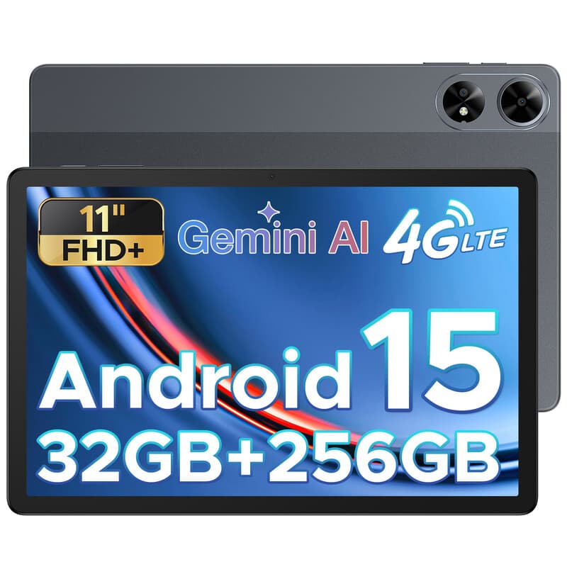 DOOGEE Tab G6 Plus Android 15 (Tablet), 11 Zoll, 32 GB RAM + 256 GB Speicher, 8000 mAh, Octa-Core T7280, Widevine L1, 5G/WLAN, Bluetooth 5.0, GPS,