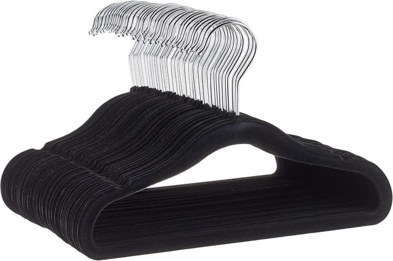 ANQI Rutschfeste Samt-Kleiderbügel für Säuglinge und Kleinkinder, 11,6 Zoll (für Babykleidung), 50er-Pack, Schwarz