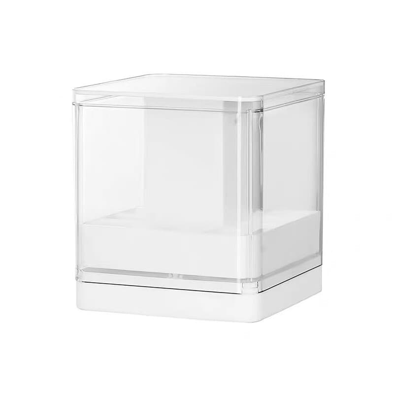 JORDAN&JUDY Aufbewahrungstablett für Lippenstifte & Nagellacke mit Hebe-Mechanismus, transparenter Kosmetik-Organizer für den Schreibtisch, weiß