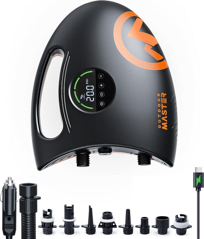 OutdoorMaster 20 PSI Shark2S hochdruck-SUP-Luftpumpe für aufblasbare Stand-up-Paddle-Boards und Boote