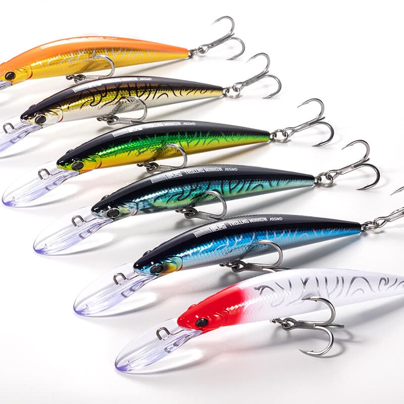 ECOODA Cyan Blue Minnow Fischförmige Köder 165DD Trolling 1er-Pack