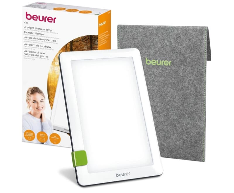 Beurer TL 30 Tageslichtlampe, bis zu 10.000 Lux, flimmer- und UV-freie LED-Technologie, Medizinprodukt, mit verstellbarer Halterung