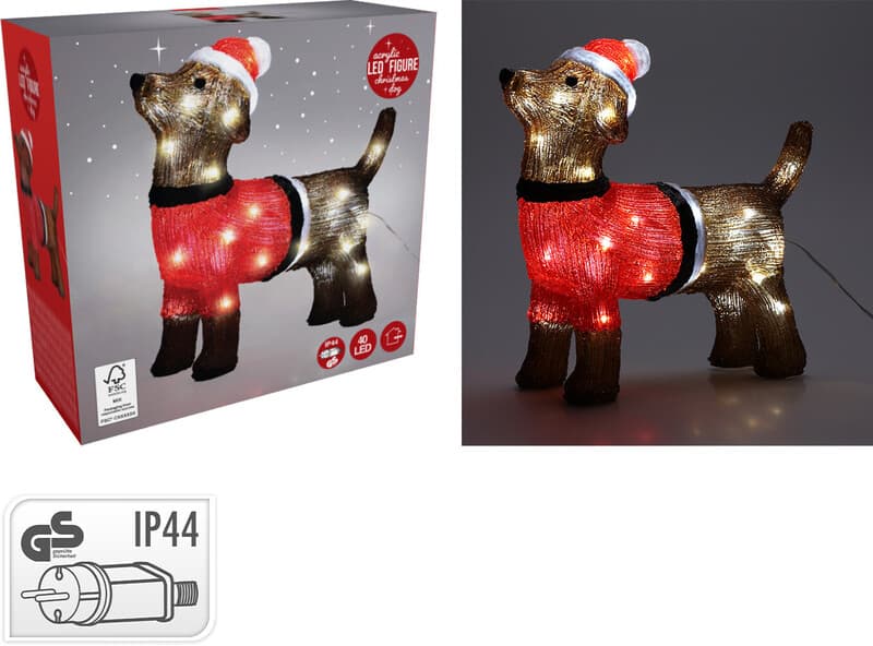 HUND 38CM 40LED ACRYL