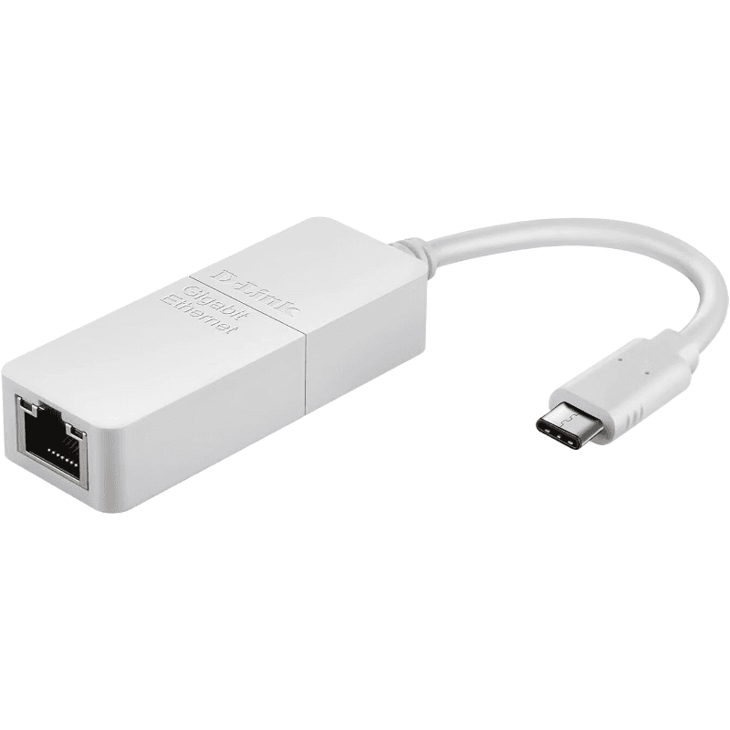 D-Link DUB-E130 USB Typ-C Netzwerkkarte (3.0 Gigabit Ethernet RJ45 10/100/1000 Mbit/s, kompatibel mit Windows und MacOS) Weiß