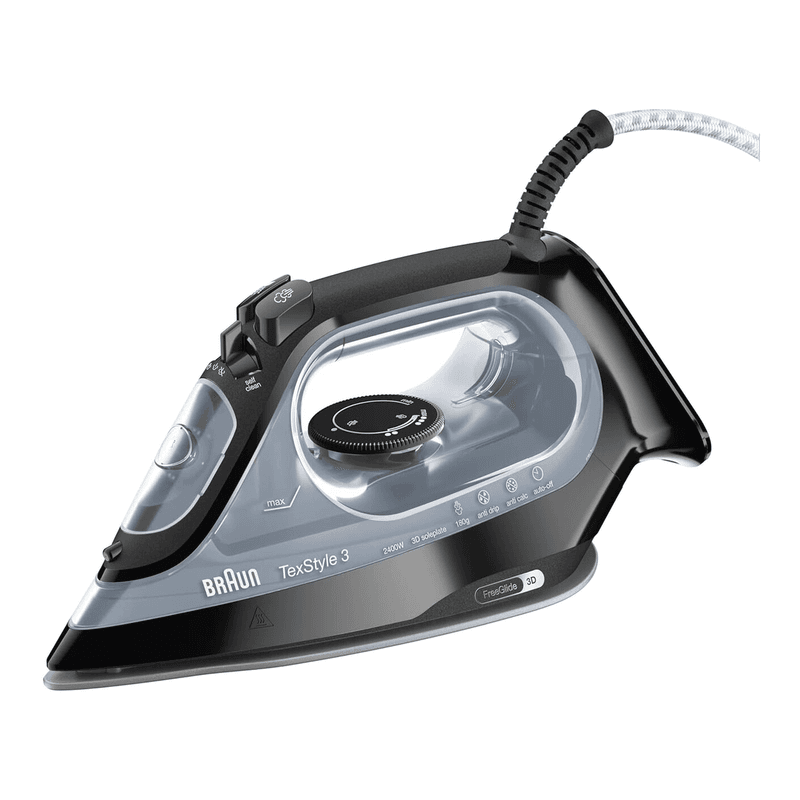 Braun TexStyle 3 SI3055BK Dampfbügeleisen FreeGlide 3D Technologie Keramikbeschichtung Sohle Automatische Abschaltung Kurze Aufheizzeit Einfaches