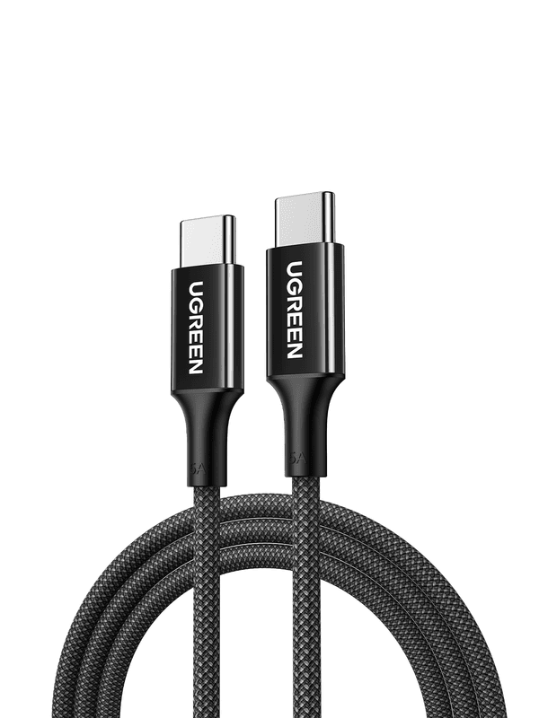 Ugreen USB 2.0 100W geflochtenes Kabel, schwarz, 2 m, kompatibel mit MacBook Pro/Air, HP Laptops, Dell, Asus, Lenovo Laptops, MateBook, iPhone 16/16