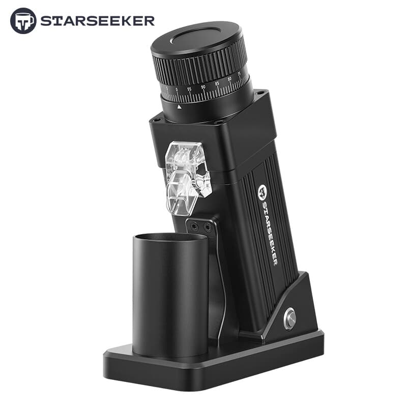 Starseeker E55 Pro Elektrische Kaffeemühle mit 55 mm Kegelmahlwerk aus Titanlegierung, 72 W AC-Motor, Schwarz, Professionelle Espressomühle mit