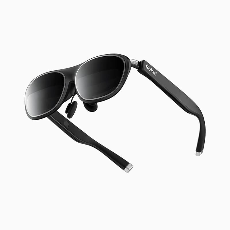 Rokid Max 2 AR-Brillen Schwarz, 215 Zoll Micro-OLED-Display, Myopie-Optik einstellbar (0–600D), 120 Hz, 50° Sichtfeld und 600 Nits Helligkeit,