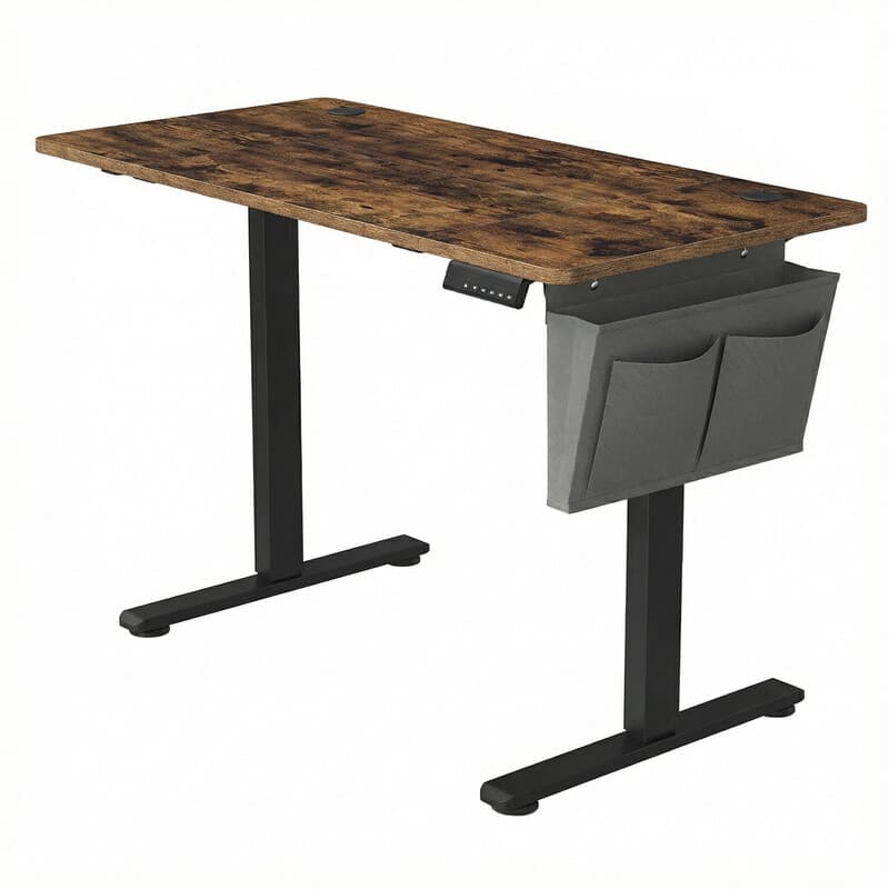 Ochama elektrischer Stehschreibtisch, höhenverstellbar, 120,1 x 60,1 cm, 4 Speicherhöhen, für Heimbüro, Rustikalbraun
