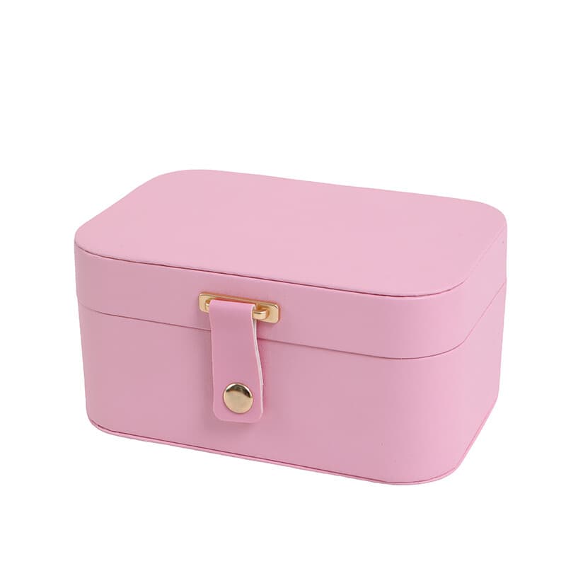 JORDAN&JUDY Schmuckbox mit mehreren Ebenen. Kleine Ohrringbox, Ring-Aufbewahrungsbox, Halskettenbox, Schmuck-Etui - 2 Ebenen, Pink