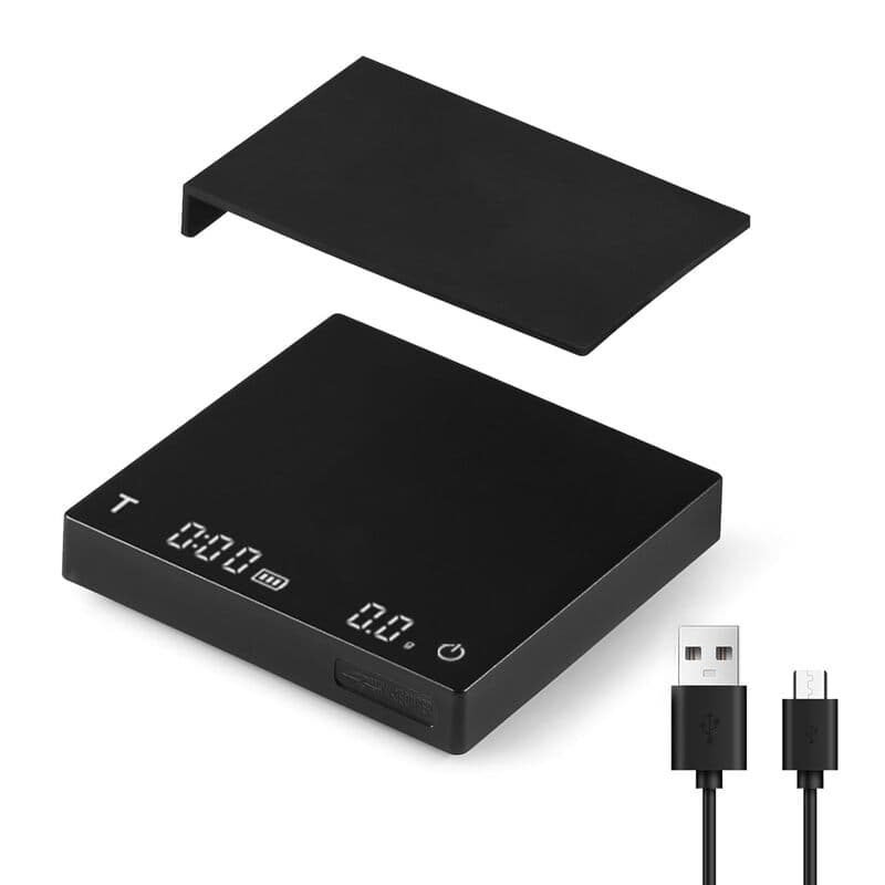 【2er-Pack mit 45 % Rabatt】 MHW-3BOMBER ES6027B-OS Kaffeewaage mit Timer, wiederaufladbare Espressowaage mit Schwerkraftsensor, 2 kg / 0,1 g