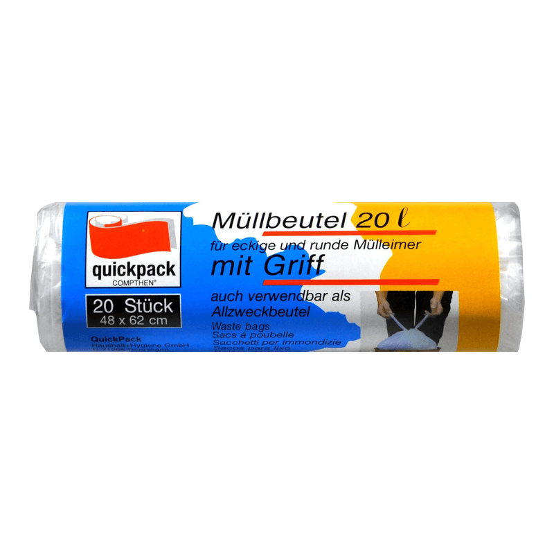 quickpack Müllbeutel 20 L mit Griff Transparent 20 St