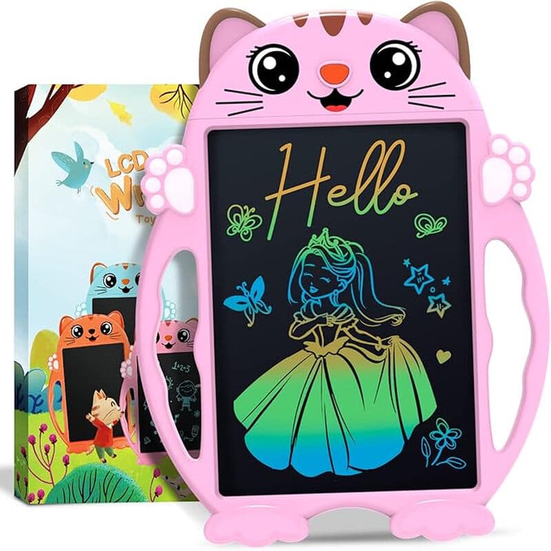 10" Lila & Weiß Schleife Kitty LCD Tablet. CHEERFUN 3-8 Jahre Spielzeug—sicher, wiederverwendbar. Ideales Geburtstags-/Weihnachtsgeschenk.