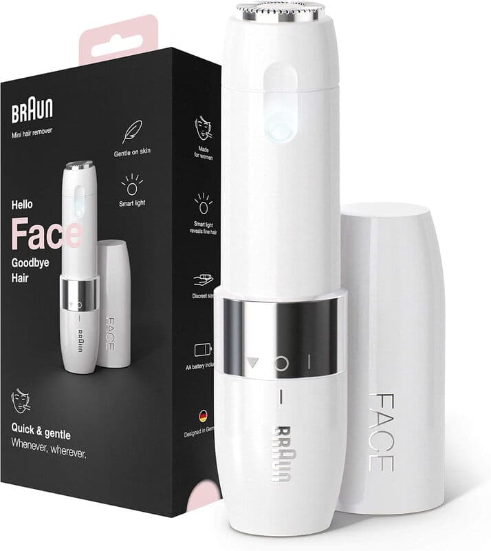 Braun Face Mini-Haarentferner, Elektrischer Gesichtshaarentferner für Damen, Kleiner Rasierer für Schnelle und Sanfte Rasur, Oberlippe, Kinn und