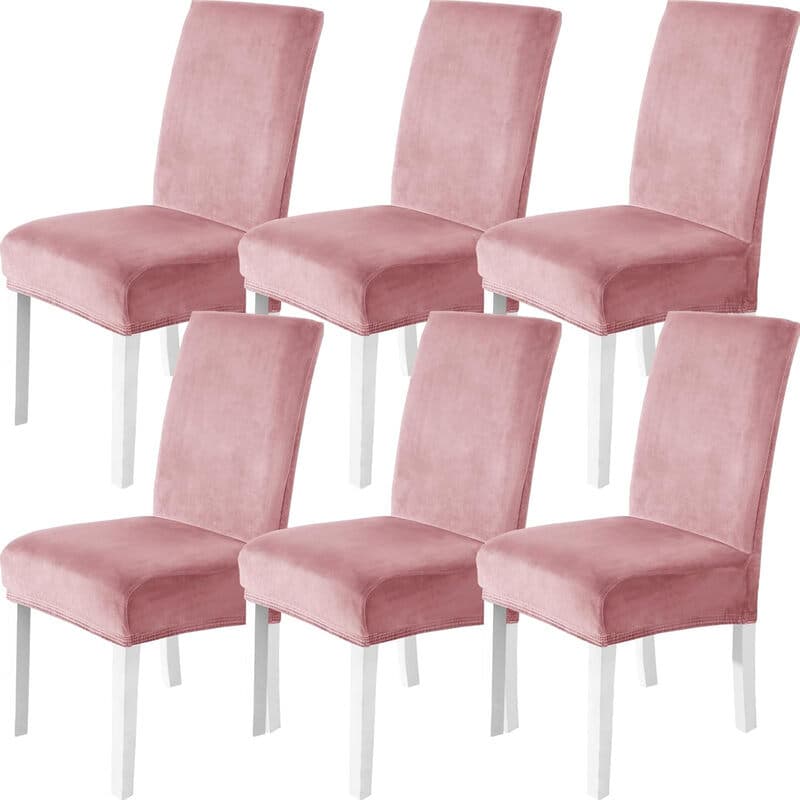YSTYLE Sitzbezüge für Esszimmerstühle, Stuhlhusse für Esszimmer, 6 Stück, YHR, Pink