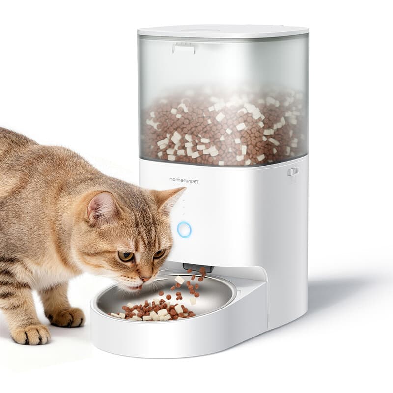 homerunPET Futterautomat – 304er Edelstahlschüssel – Steuerung per Smartphone-App – 6 Monate Akkulaufzeit – dreifache Frischehaltung, 4 Liter