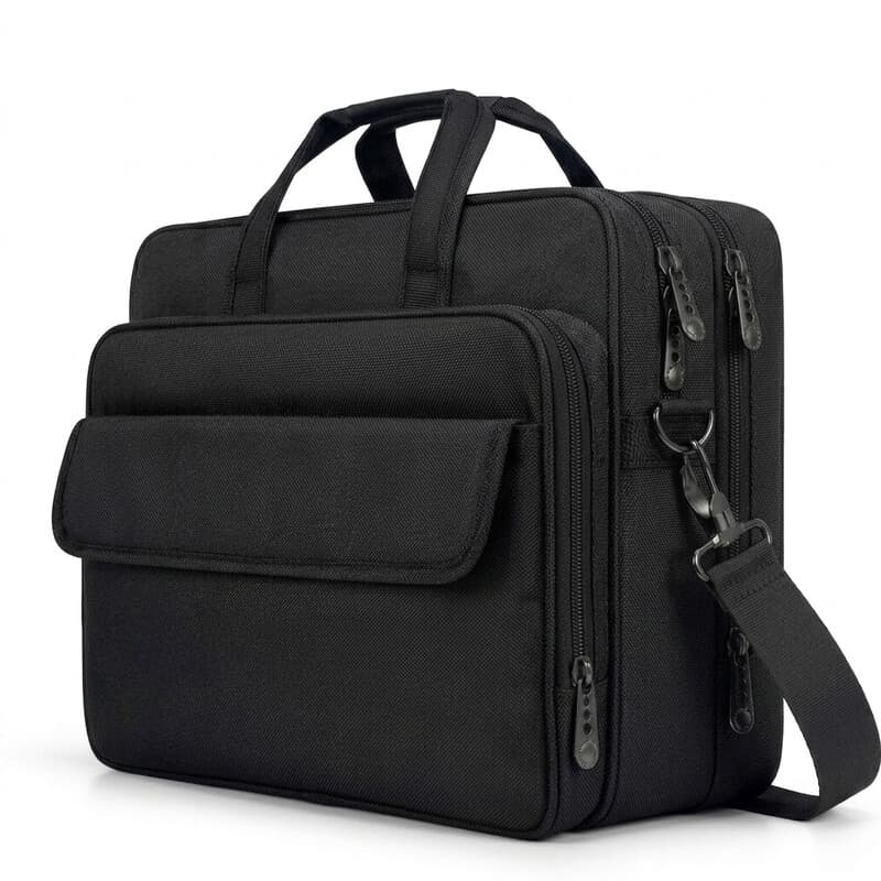 17-Zoll Laptop-Briefcase für Herren, große Arbeitstasche für Büro und Geschäft, wasserdicht, für Arbeit und Reisen, Schwarz