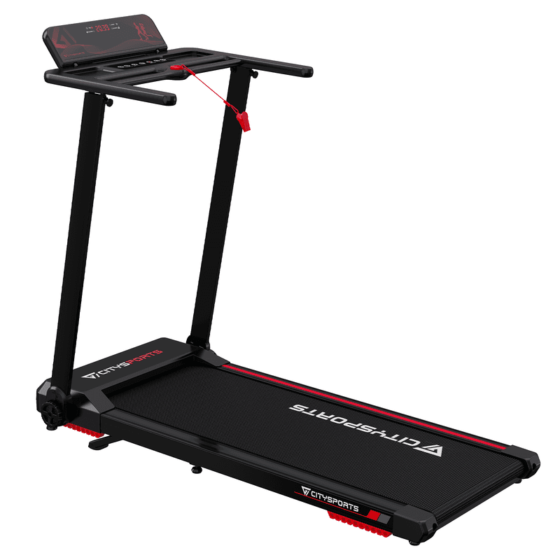CITYSPORTS PRO WP9 faltbares Laufband mit Steigung schwarz rot