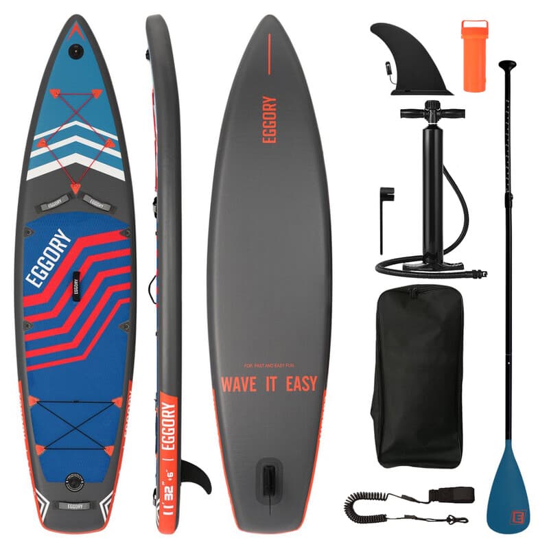 EGGORY Aufblasbares Stand-up-Paddelboard Neonrot 3350 x 810 x 150 mm 1 Stück