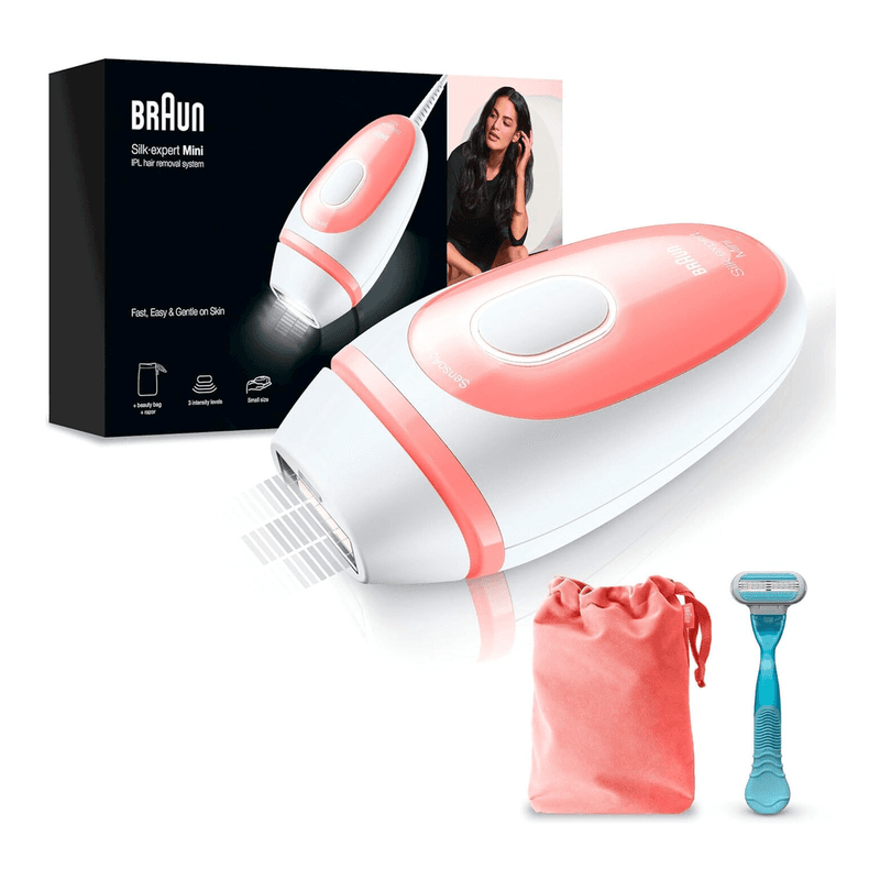 BRAUN IPL Silk Expert Pro Mini Haarentfernungsgerät, PL1014, Weiß/Rosa