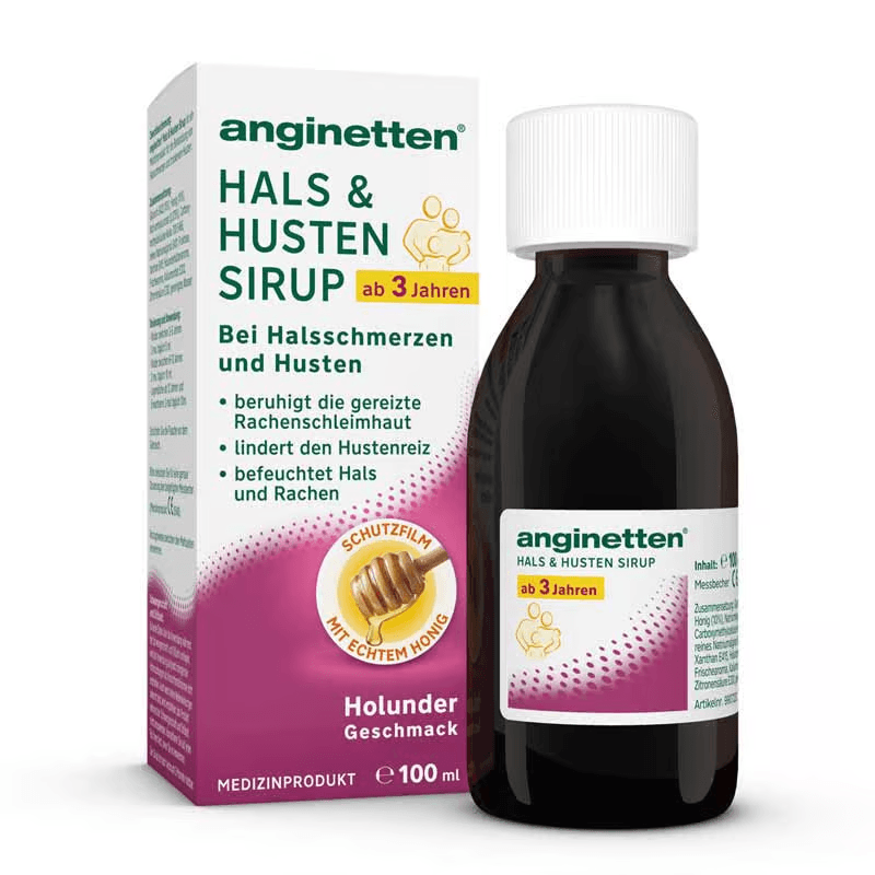 anginetten Hals- und Hustensirup, Holundergeschmack, 100 ml