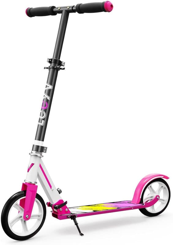LEEYV Kick-Scooter LY205, Scooter für Kinder 6–12 & Erwachsene, max. Traglast 100 kg, verstellbare Höhe, leichter 2-Rad-Scooter, klappbarer