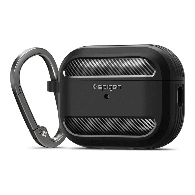 Spigen Rugged Armor Hülle für Apple AirPods Pro 1 / 2 - Mattschwarz