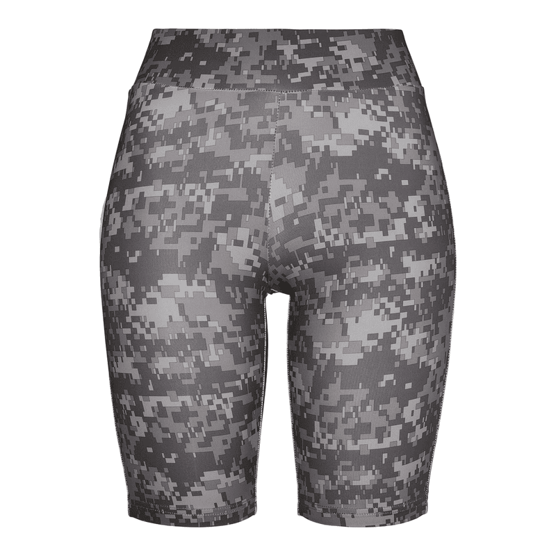 Urban Classics Damen Radshorts, High Waist, Camo Tech, dunkles Digital-Camouflage, XS