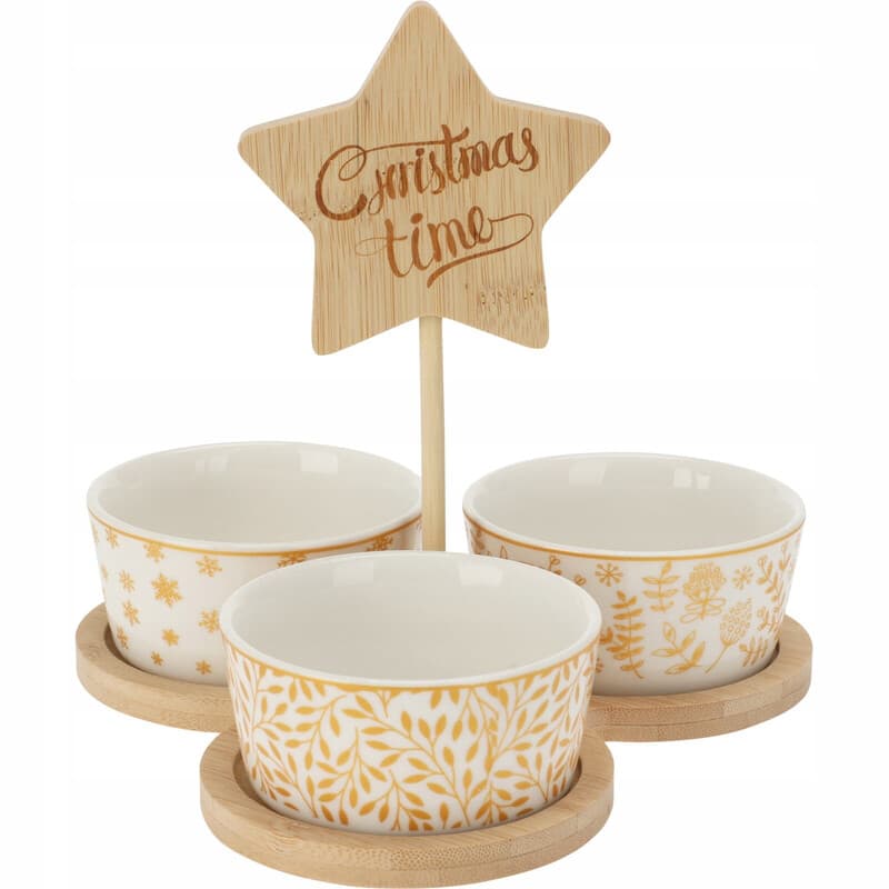 Excellent Houseware Weihnachts-Servierset aus Bambus