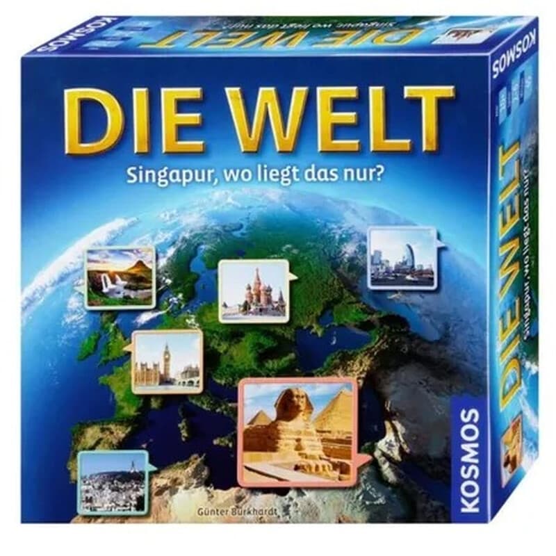KOSMOS 691882 Die Welt, Geografiespiel, Familienspiel für 2-6 Spieler, ab 10 Jahren, Weltreise, Europa, Reise um die Welt, Brettspiel, Familienspiel