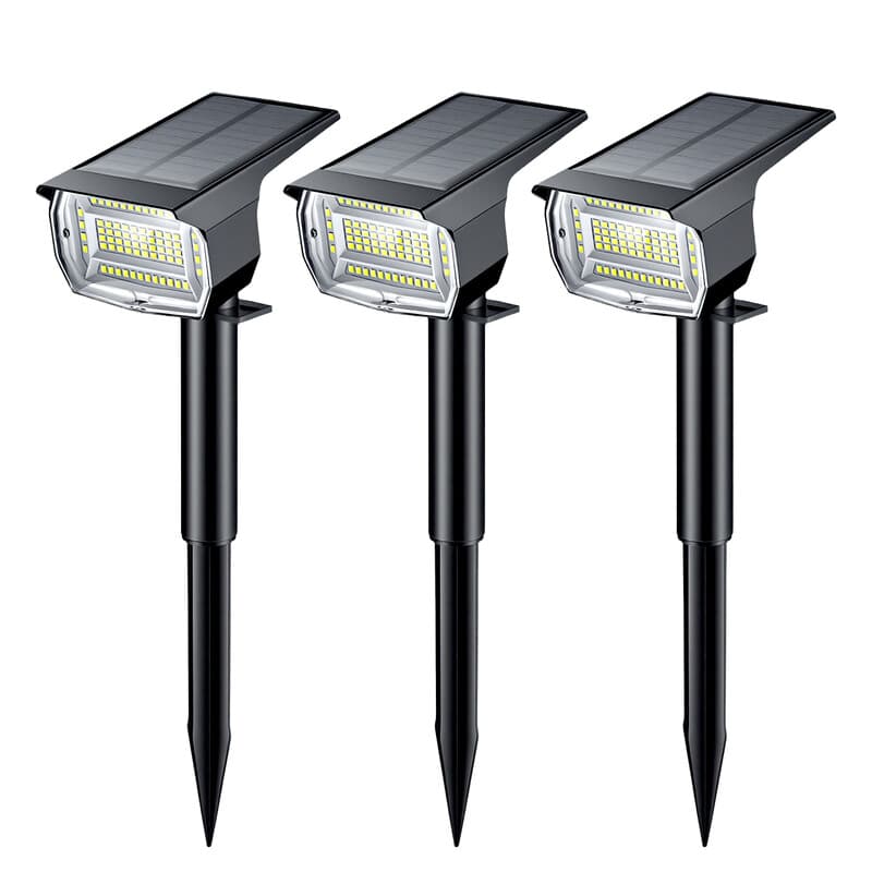 VIVREAL Solarstrahler mit 72-LED, weißes Licht, 3er-Pack, wasserdicht und wetterfest, Neujahr-Angebot, Top-Geschenkideen