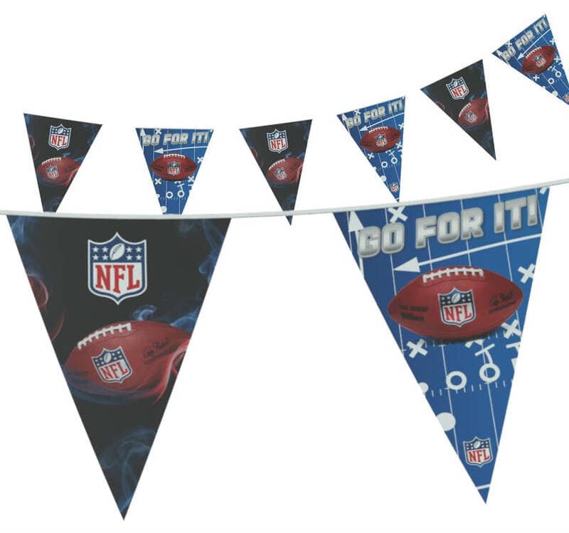 NFL Cheerleader-Dreieck-Girlande, 10 Wimpeln, 5 Meter, Partygirlande, Fanartikel, Fußball-Partydekoration