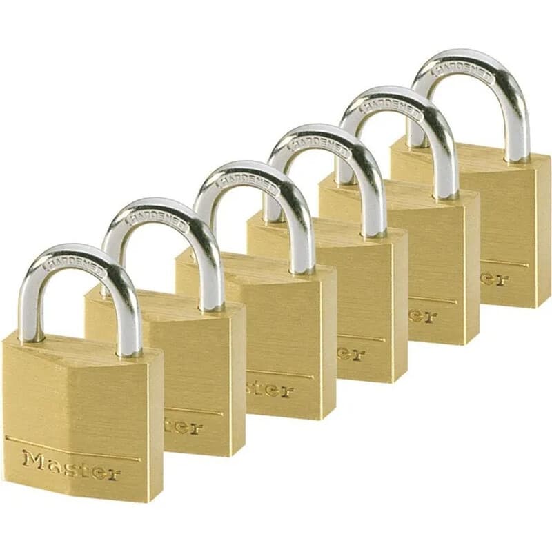 Master-Lock Vorhängeschloss 140EURSIX, 40mm, 6 Schlüssel,gleichschließend & wetterfest, 6 Stück