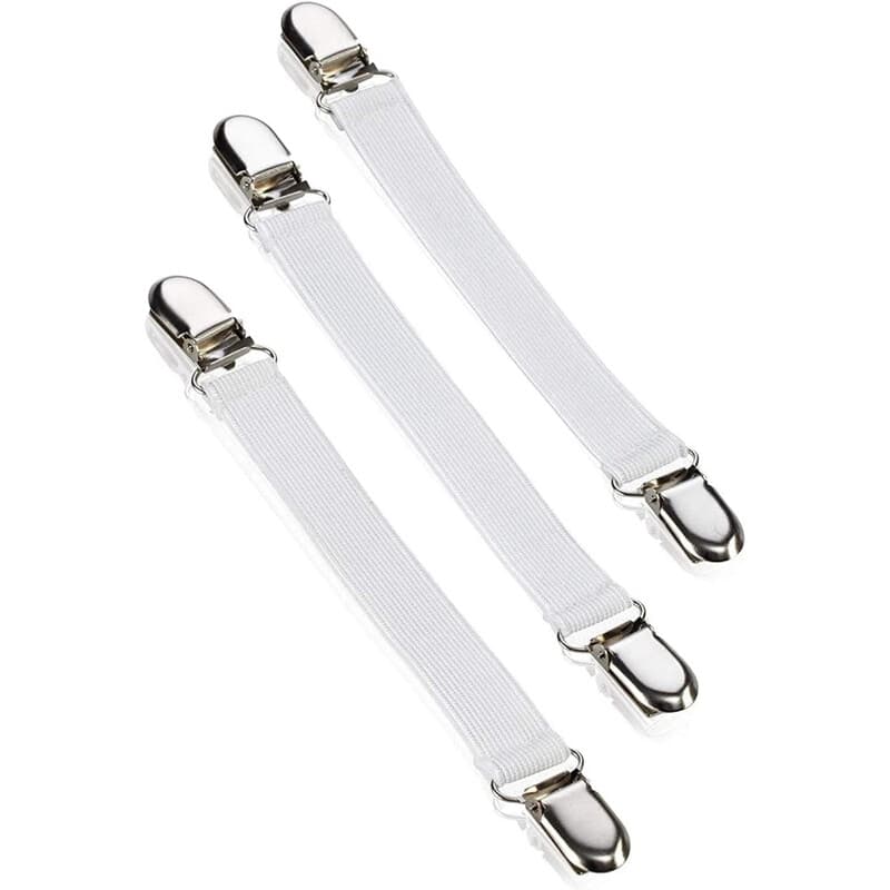 Leifheit Bügeltischspanner für rundum faltenlos sitzende Bügeltischbezüge, Bügelbrettspanner mit Einer Länger von 16 bis 35 cm, Spannclips,