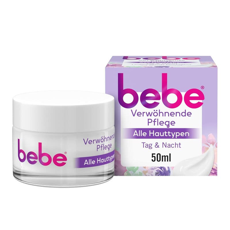 BEBE Verwöhnende Gesichtscreme, Langanhaltende Feuchtigkeit mit Mondblüten- & Vanilleduft, Vegan, 50 ml
